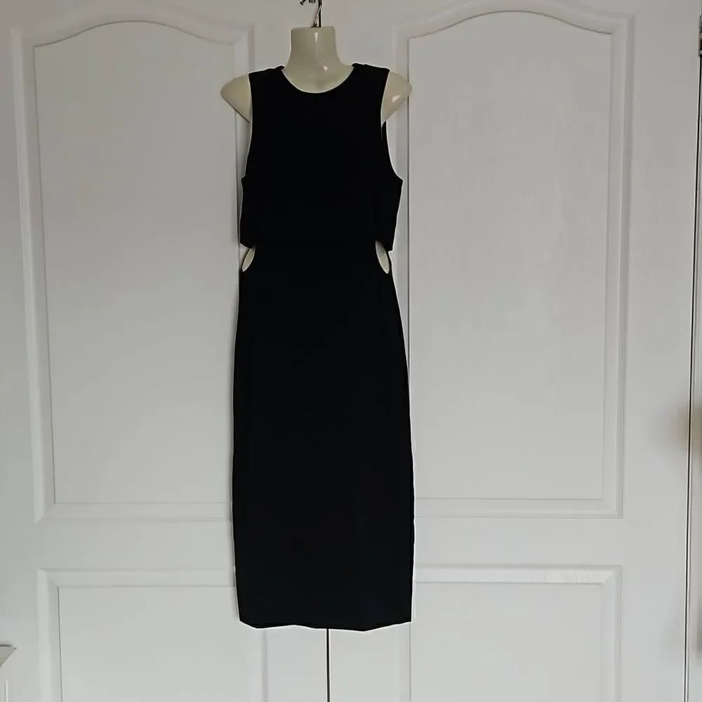 Zara Ladies Side Cut Out Maxi Dress XS Black